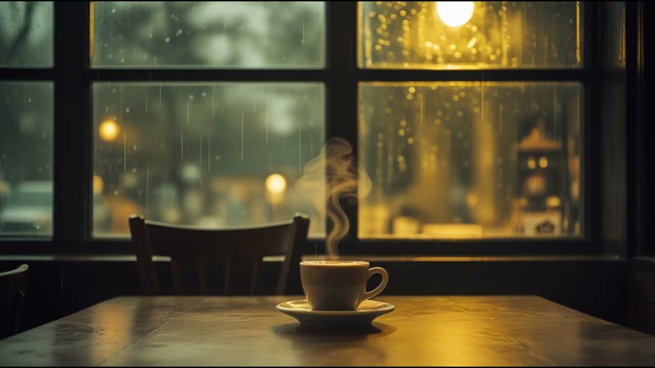Cozy Coffee Shop Jazz ☕ Rainy Night Ambience for Study & Relax | 36 Minutes