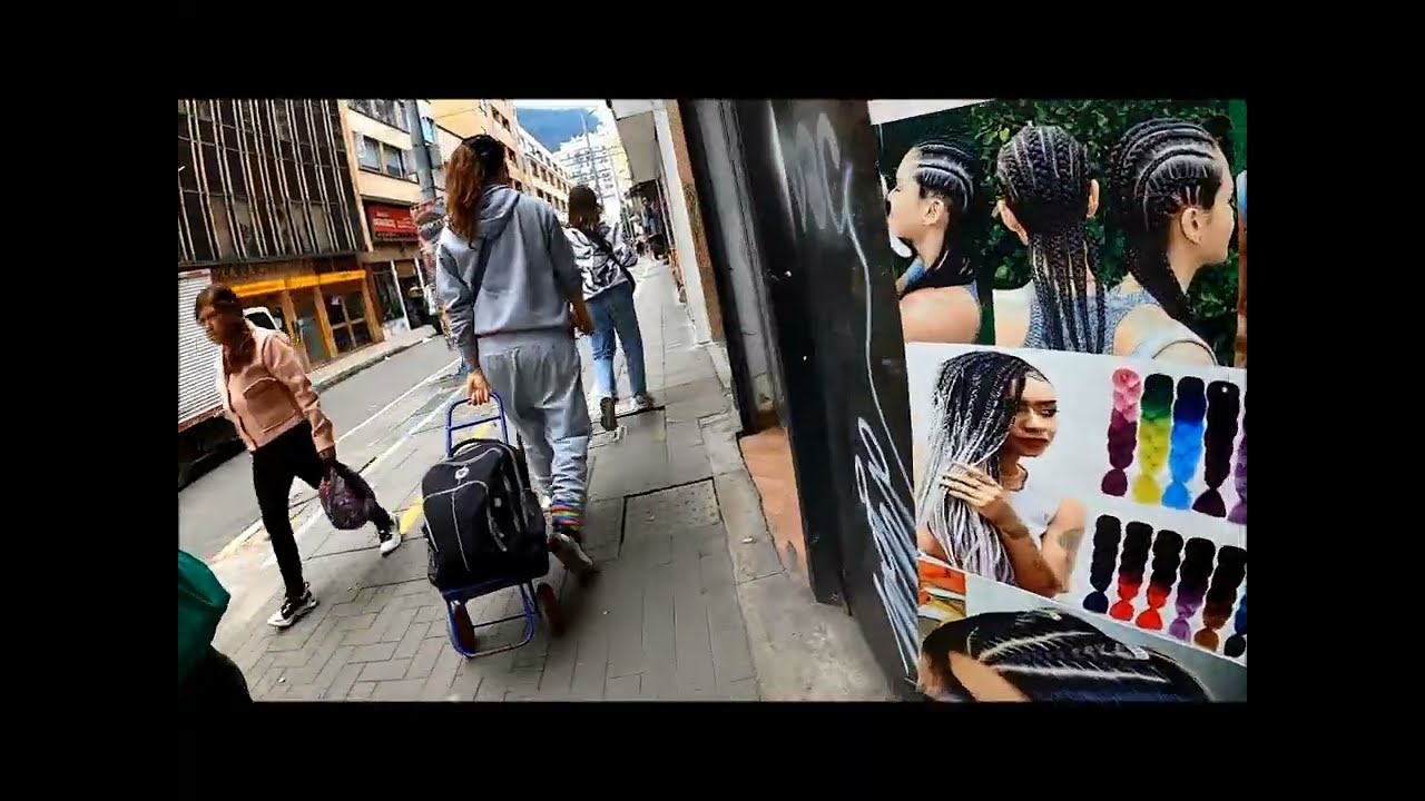 Bogota walking Santa fe neighborhood