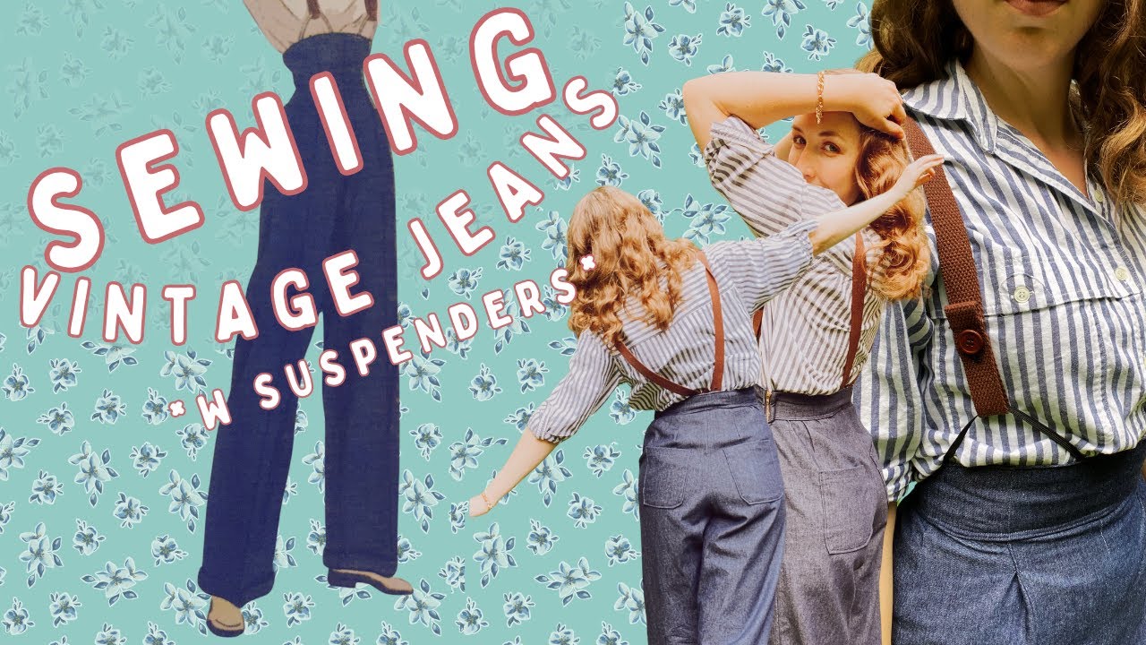 Sewing a vogue vintage jeans pattern *with suspenders* 👖