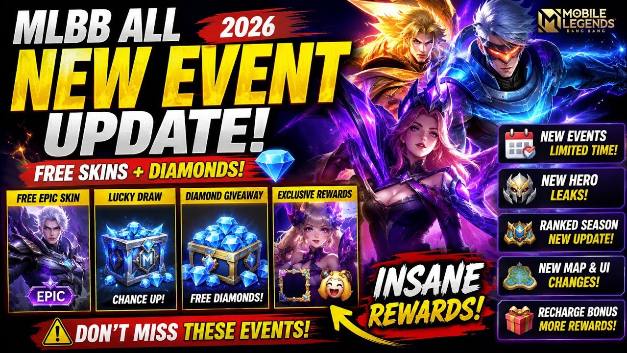 MLBB ALL NEW EVENT UPDATE 2026 😱 FREE EPIC SKINS, DIAMONDS & SECRET REWARDS 🔥