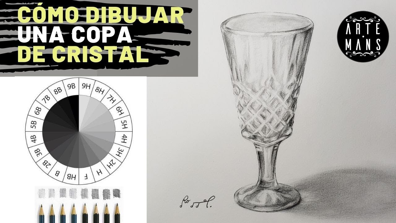 CÓMO DIBUJAR una copa de CRISTAL PASO APASO - Quédate en casa dibujando  - ARTE MANS.