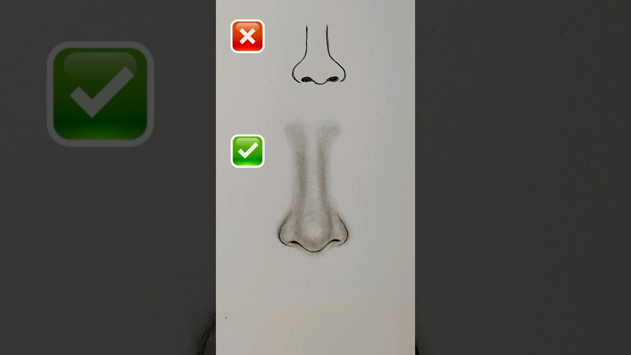 Nose Drawing Tutorial 👃 ✨ #ArtTutorial #PencilDrawing #Sketch