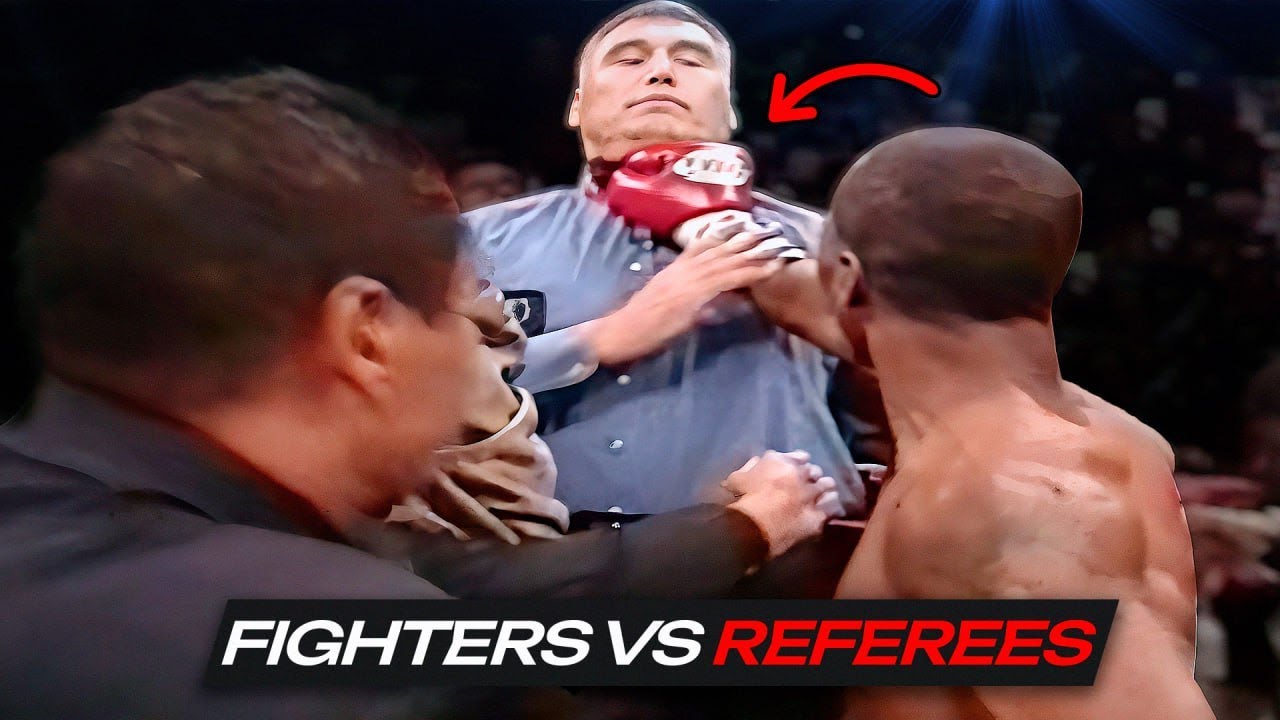 REFEREES VS FIGHTERS - MMA COMPILATION / REFEREE CHOKES FIGHTERS