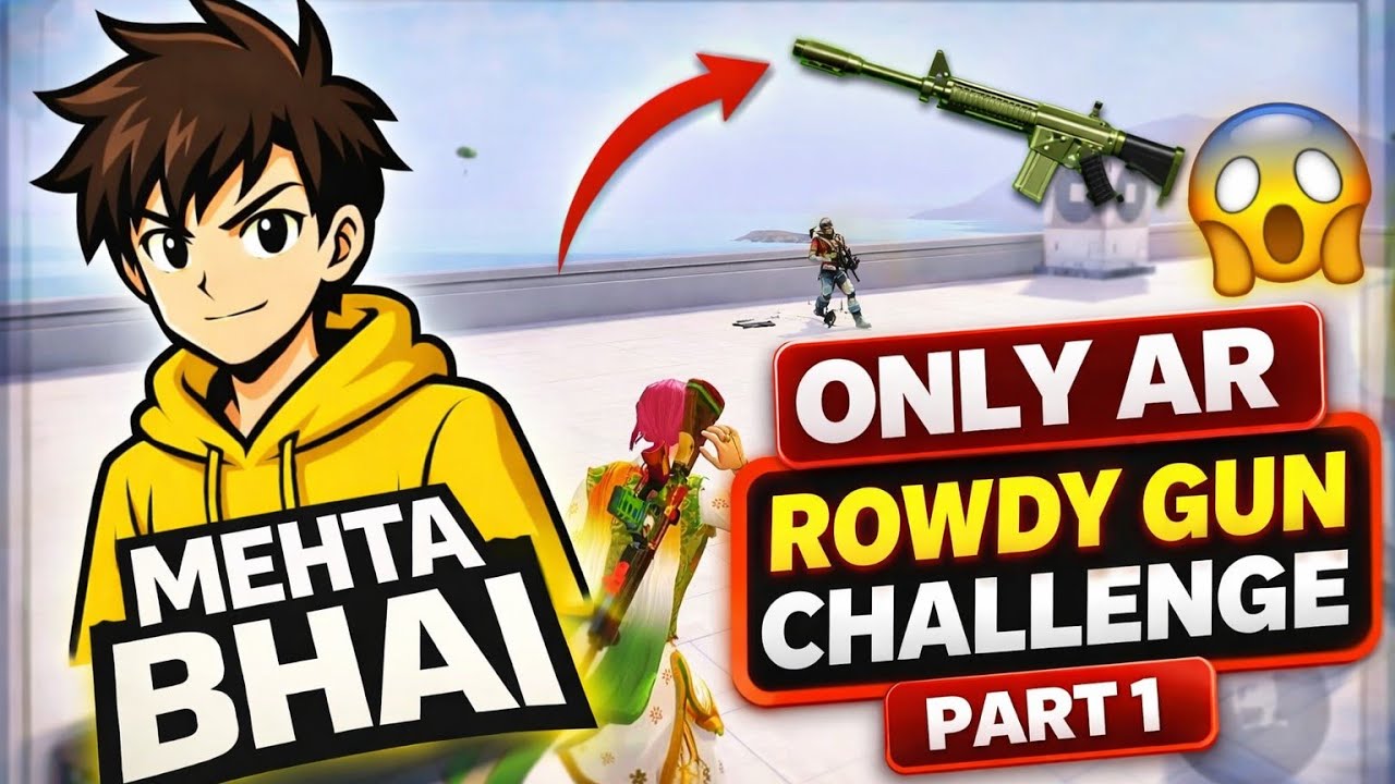 ONLY AR ROWDY GUN Challenge 😱 | Mehta Bhai OP Gameplay #drsbaghi @DrsBaghi 