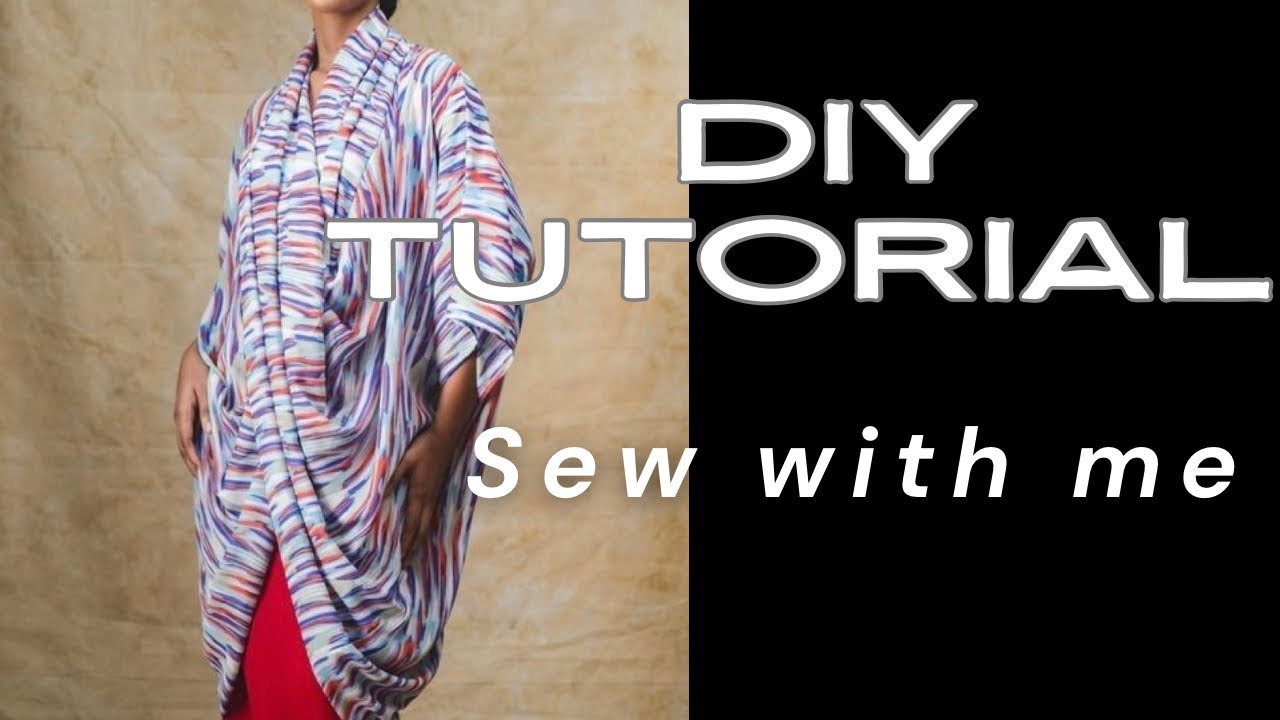 How to cut and Sew an Elegant Front twist Criss Cross Bubu Kimono Dress DIY