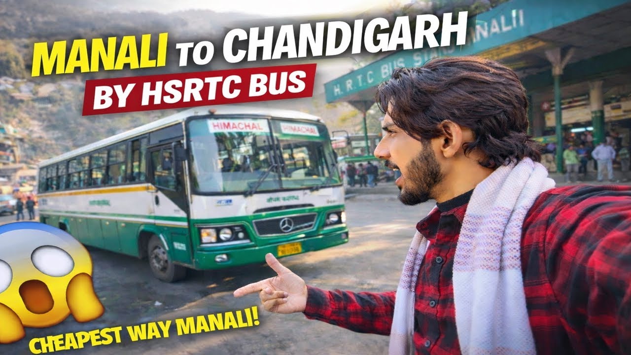 Manali to Chandigarh by HSRTC bus 😱 | HSRTC Bus Journey #travel #manalitrip #manali