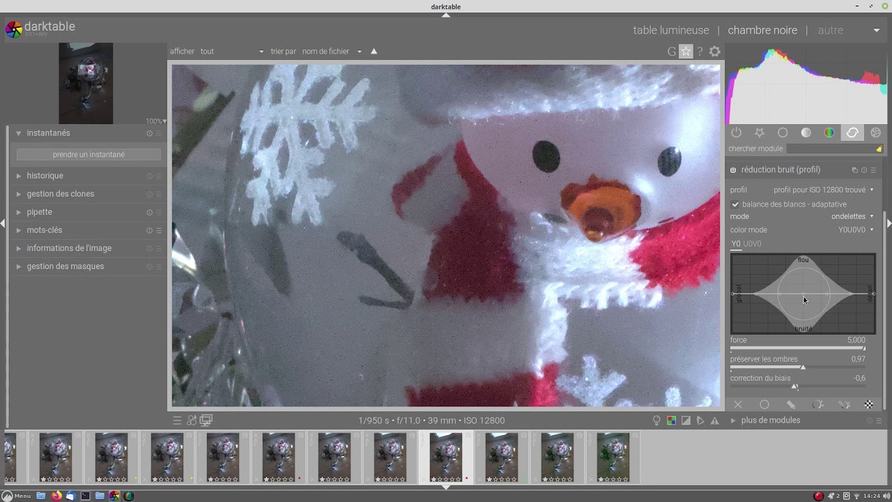 Réduction de bruit avec darktable 3.0.1 : utilisation du mode Y0U0V0 des ondelettes