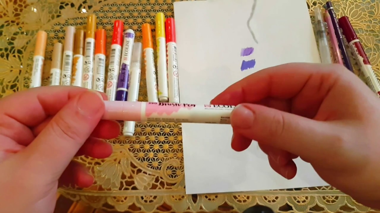 ECOLINE BRUSH PEN. Обзор акварельных маркеров