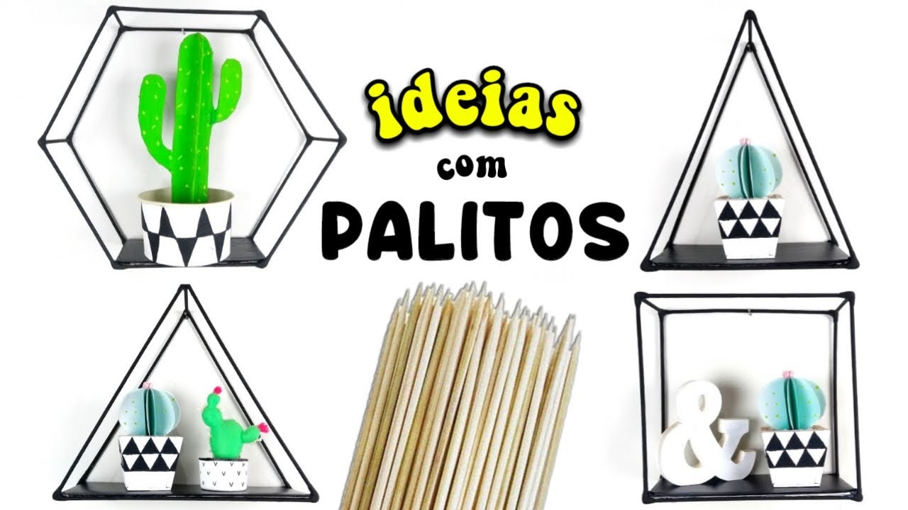 IDEIAS COM PALITO DE CHURRASCO - DIY DECORAÇÃO