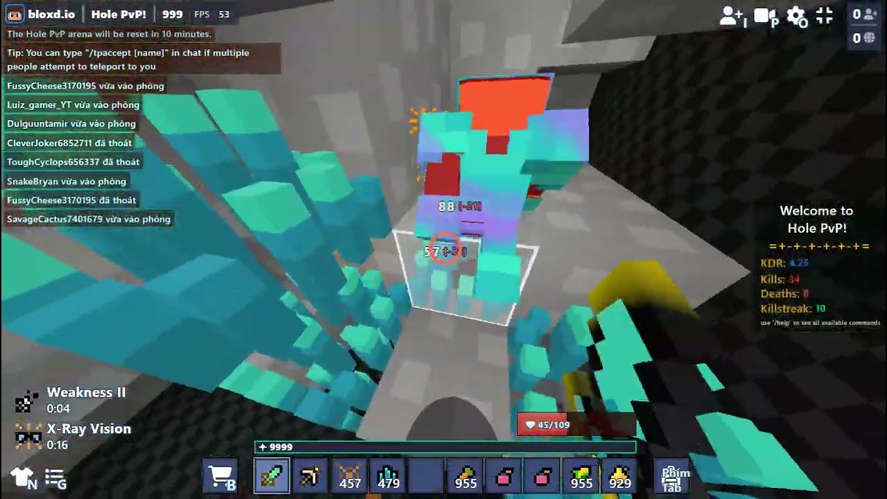 PvP Hole in Bloxd.io (17 Kill Streak) part3 #bloxd #pvp