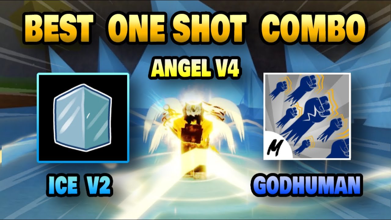 Ice + Godhuman + Angel V4 Combo And Bounty hunting in Blox fruits
