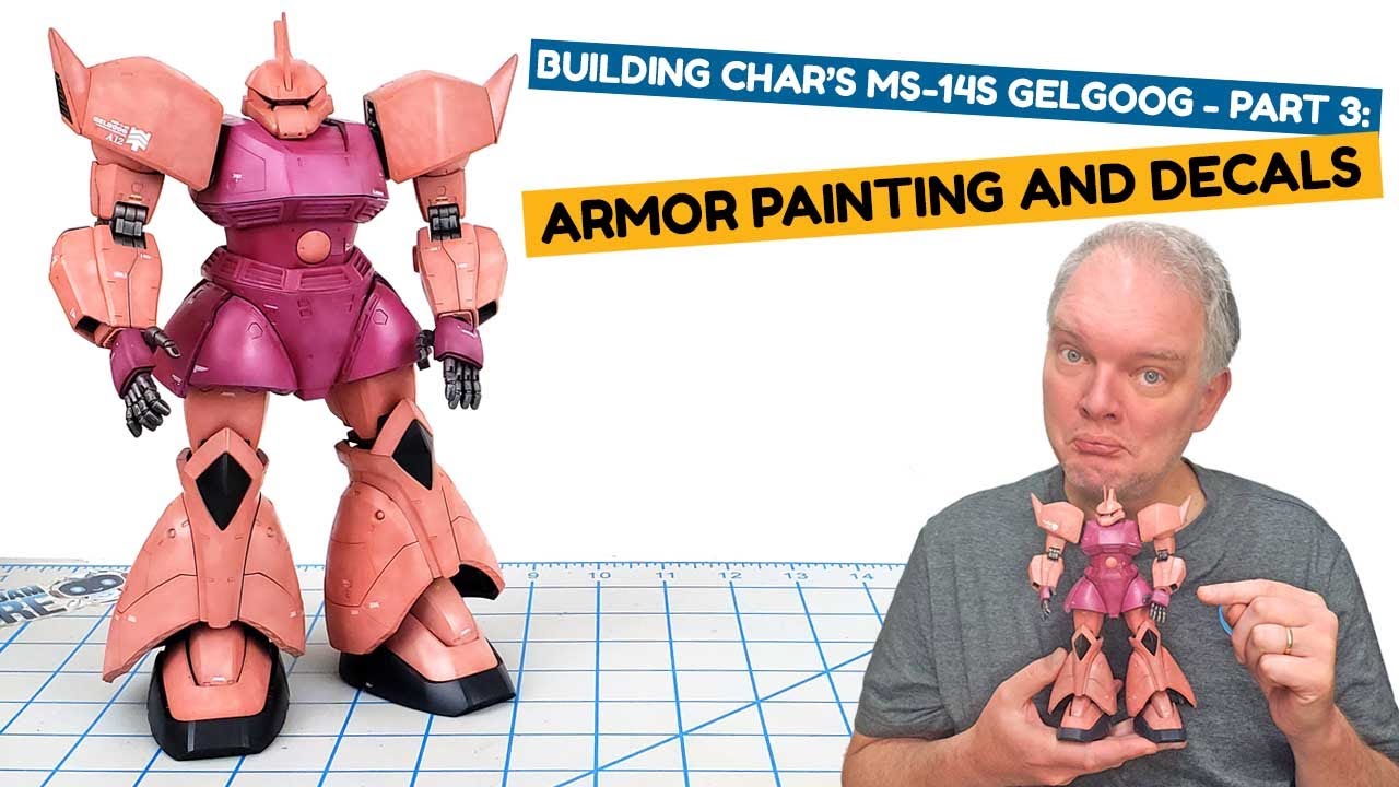 Building Bandai's Master Grade Char's MS-14S Gelgoog - Part 3: Armor Painting And Decals