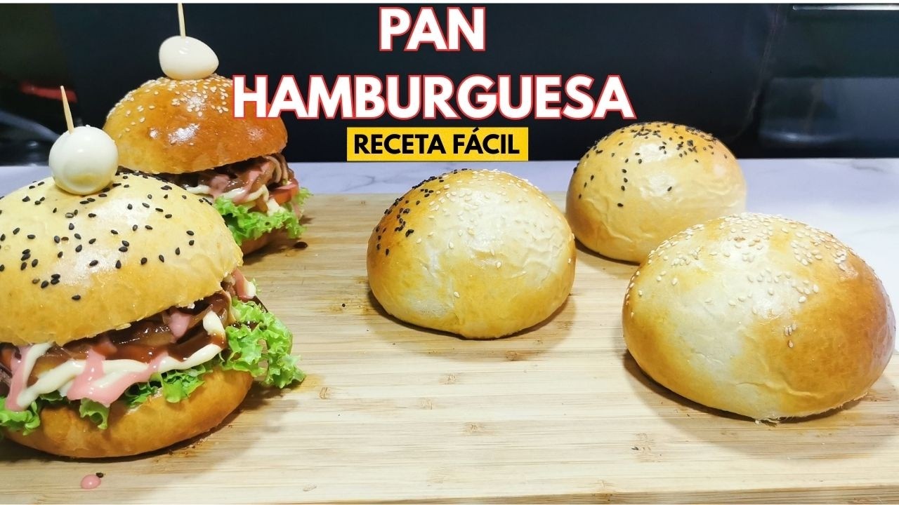 PAN HAMBURGUESA CASERO MUY SUAVE Y ESPONJOSO ¡MUY FÁCIL!🫓