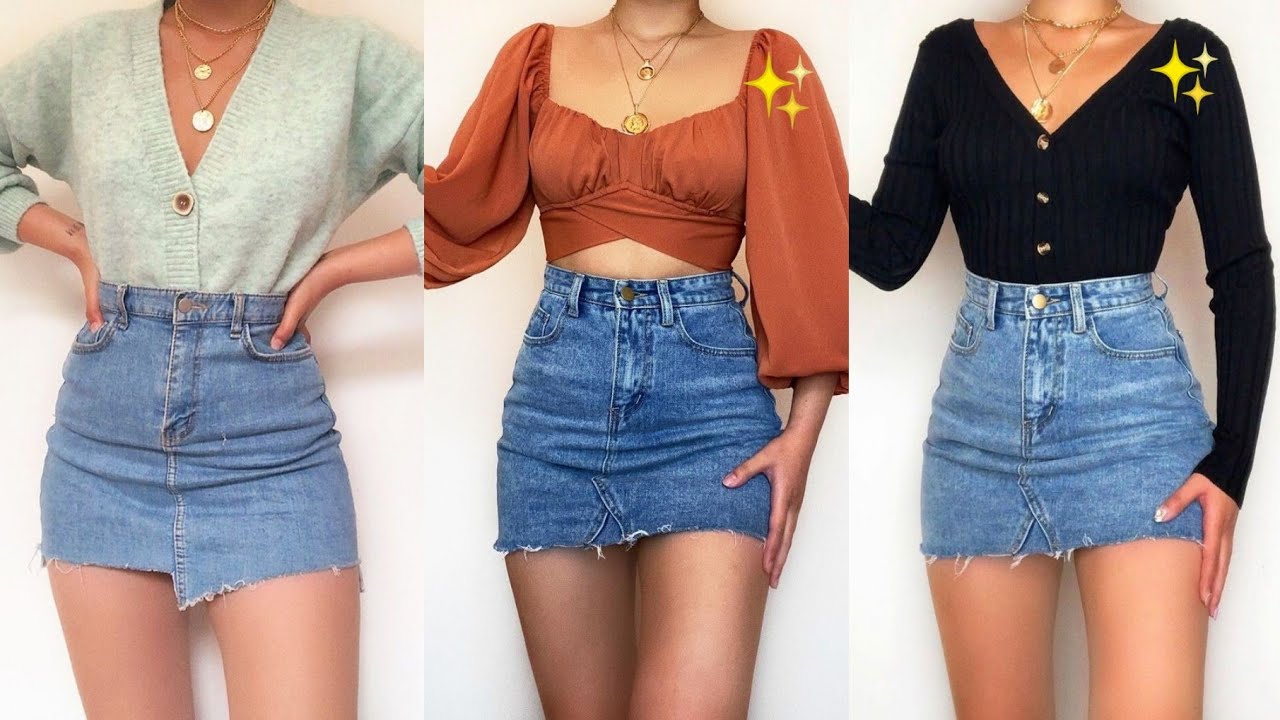 Denim skirt outfit ideas