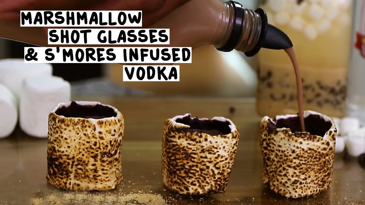 Marshmallow Shot Glasses with S'mores Vodka