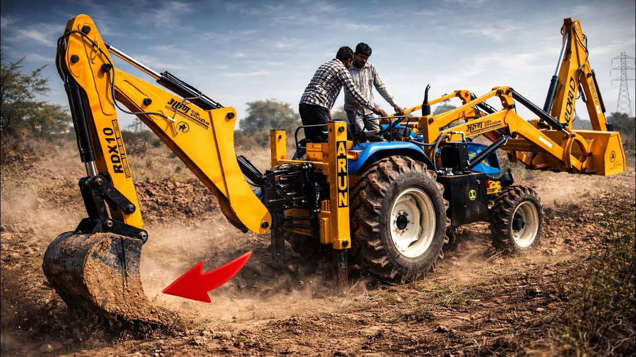 Tractor JCB attachment, loader Test in Deep Ditch Swaraj 735 Fe Mahindra 275 | Jcb 3dx #jcb #tractor