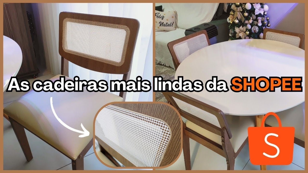 COMPREI as CADEIRAS mais LINDAS e BARATAS da SHOPEE!! Minha sala de jantar ficou INCRÍVEL!! 🤎