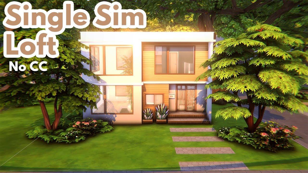Single Sim Loft . The Sims 4 Speed Build [No CC]