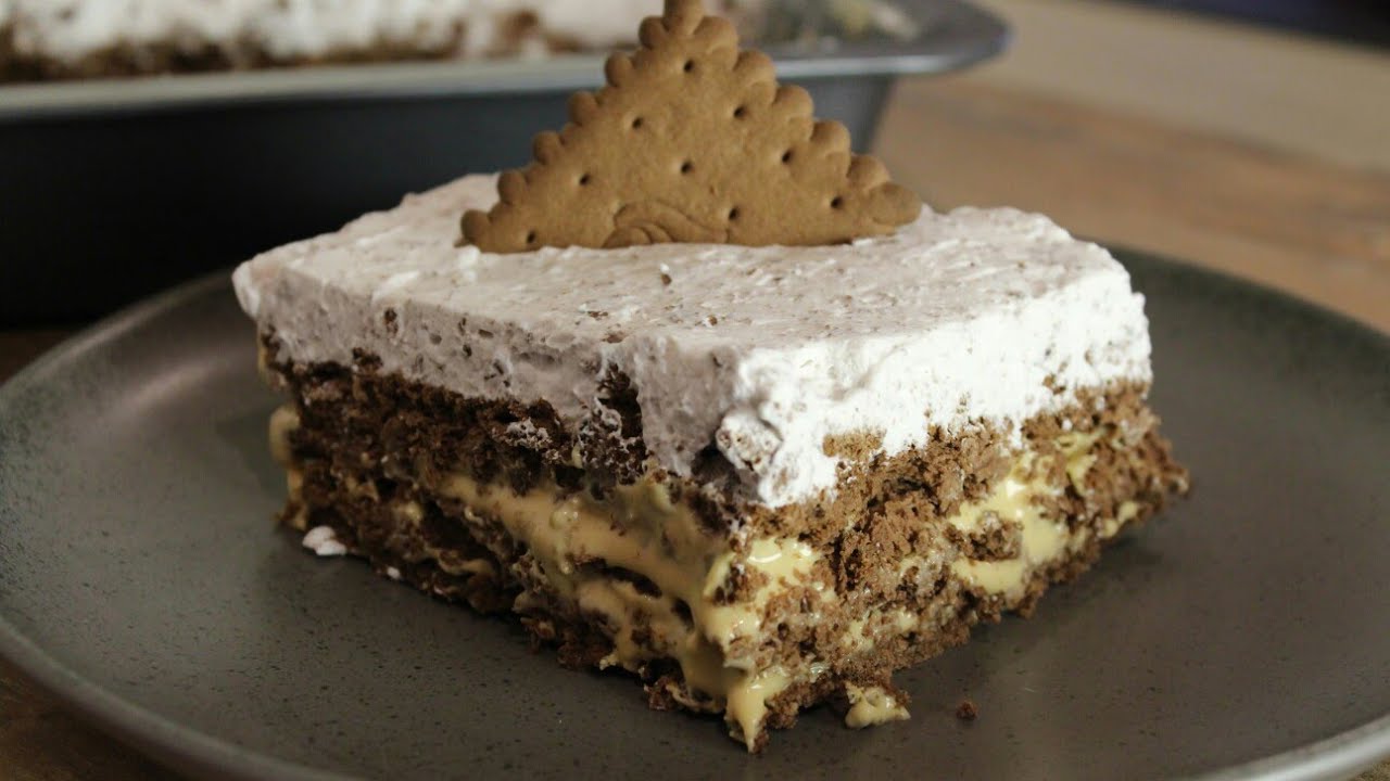 Πεντανόστιμο Γλυκό Ψυγείου με 4 ΜΟΝΟ υλικά - Caramel & Biscuits Epic Dessert with 4 Ingredients