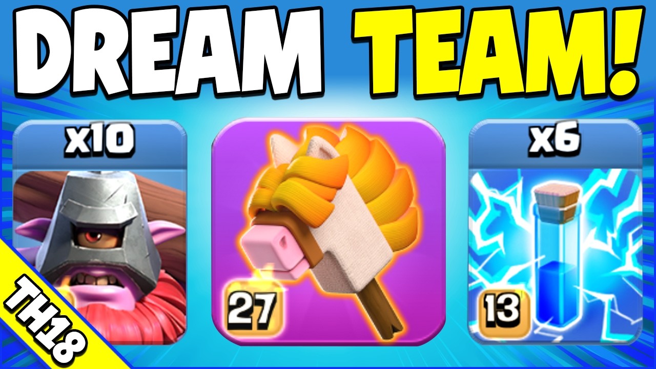 Mass Throwers + Stick Horse are SUPER POWERFUL! TH18 Attack Strategy (Clash of Clans)