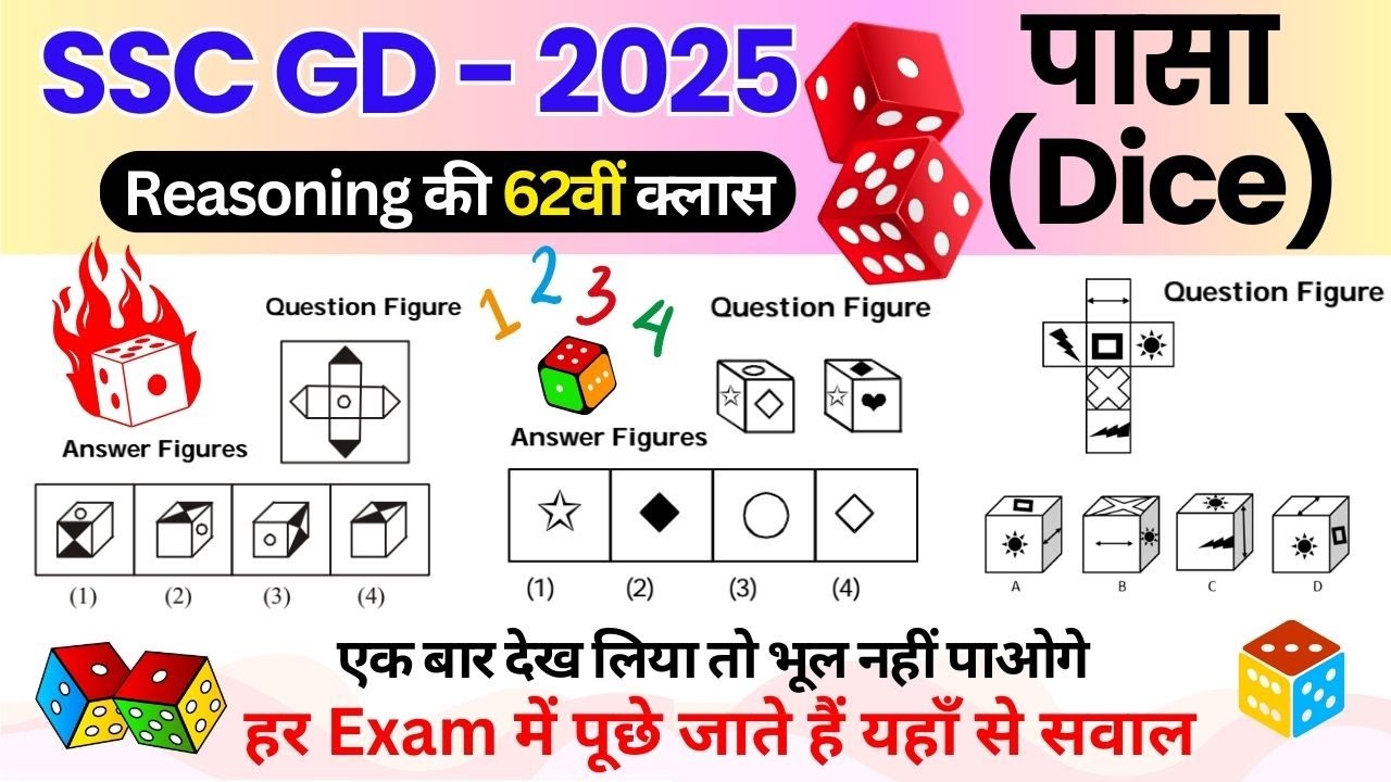 62. SSC GD 2025 : Reasoning Class | Dice पासा 02 | Complete Free Reasoning Class by Sudhir Study91