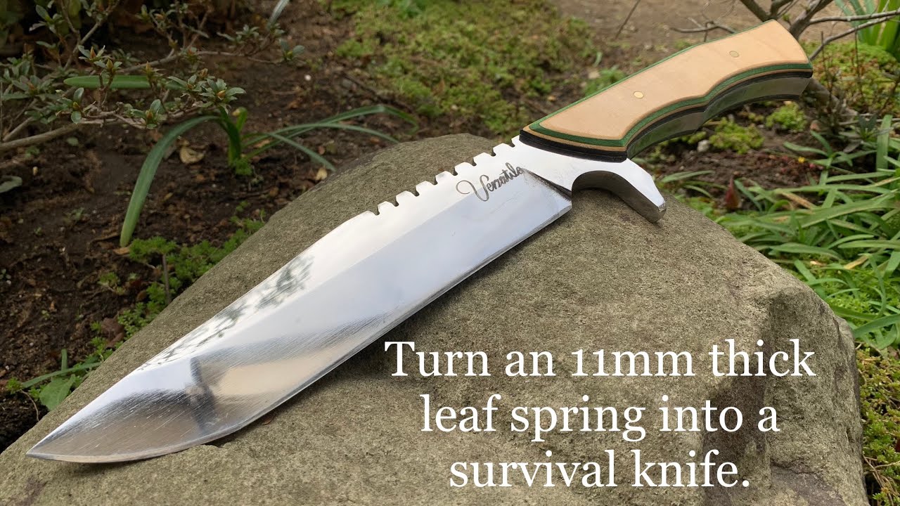 厚さ11mmの板バネからナイフを作ってみた（Make a from a car leaf spring）