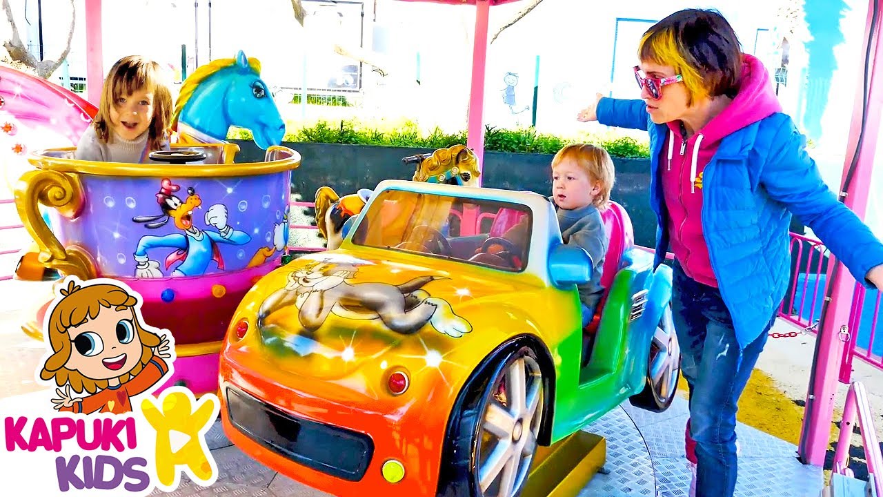 Feeding toys with toy food. Outdoor playground. Kid-friendly videos for kids.