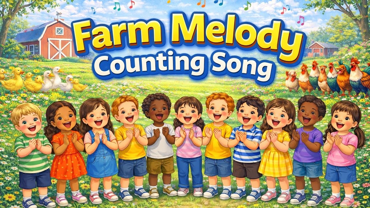 Farm Melody Counting Song | Learn Numbers 1 to 20 | Fun Kids Rhymes & Counting Poem 🎵🌾