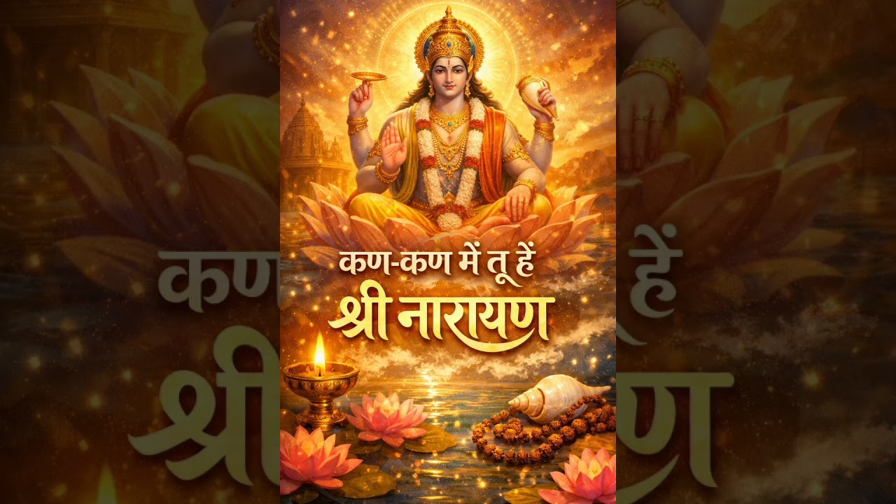 कण-कण में बसते हैं श्री नारायण 🙏, तब हर श्वास में उनका दिव्य स्पर्श  #NarayanBhajan #BhaktiSangeet