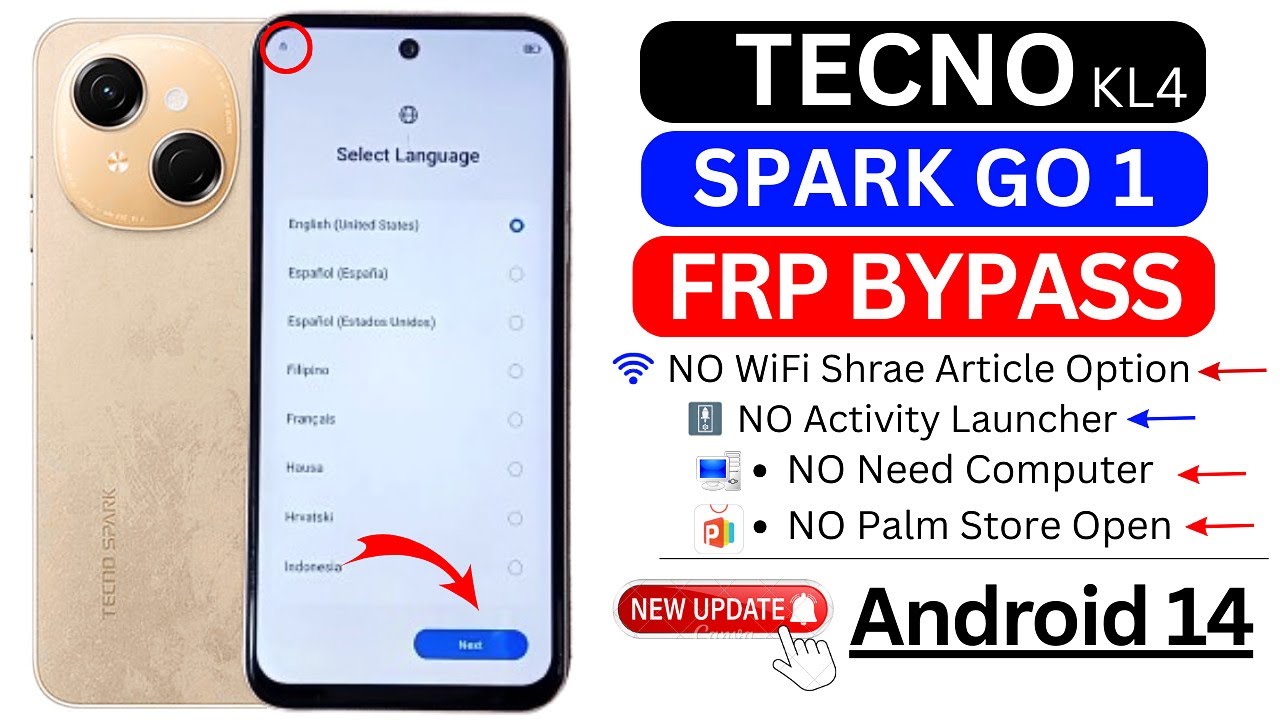 Tecno Spark Go 1 FRP Bypass Android 14 ✅ No PC, No Palm Store, No Share Article | 2025 Easy Method!