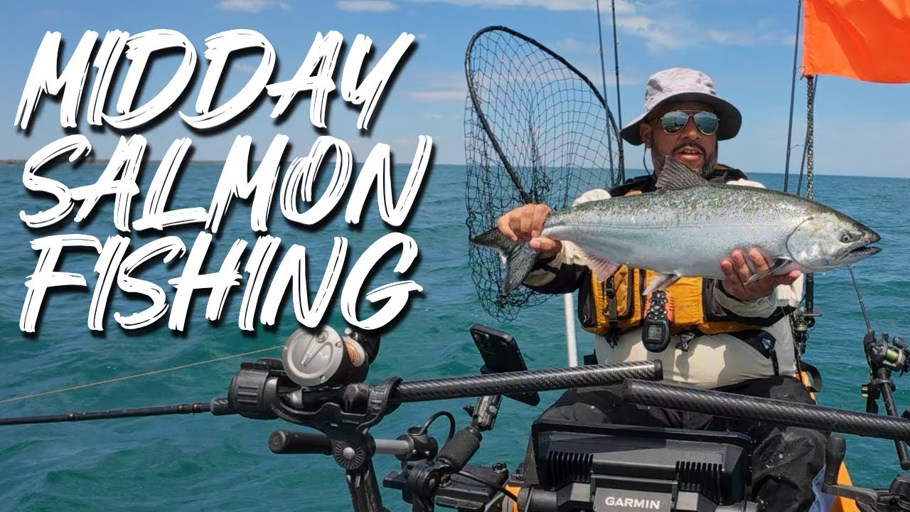 Midday Kayak Fishing: Catching Salmon & Trout!