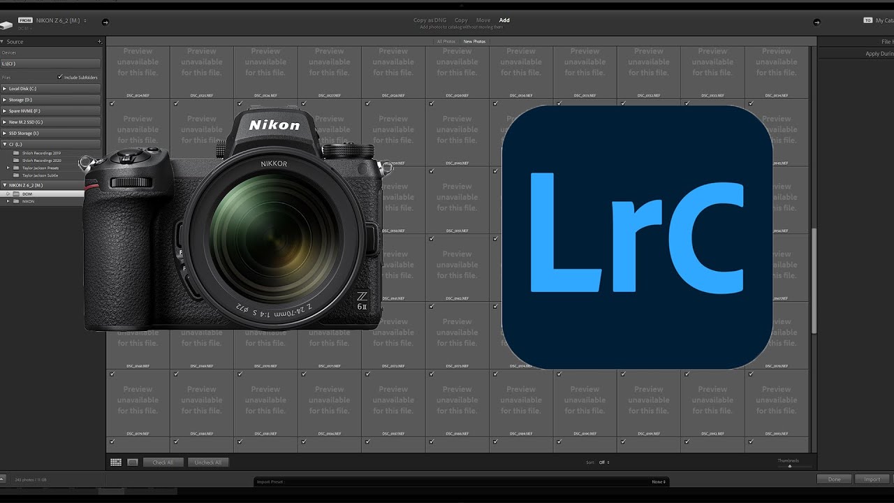 NIKON Z6II КАК ИМПОРТИРОВАТЬ RAW-ФАЙЛЫ В Adobe Lightroom ИСПРАВИТЬ!