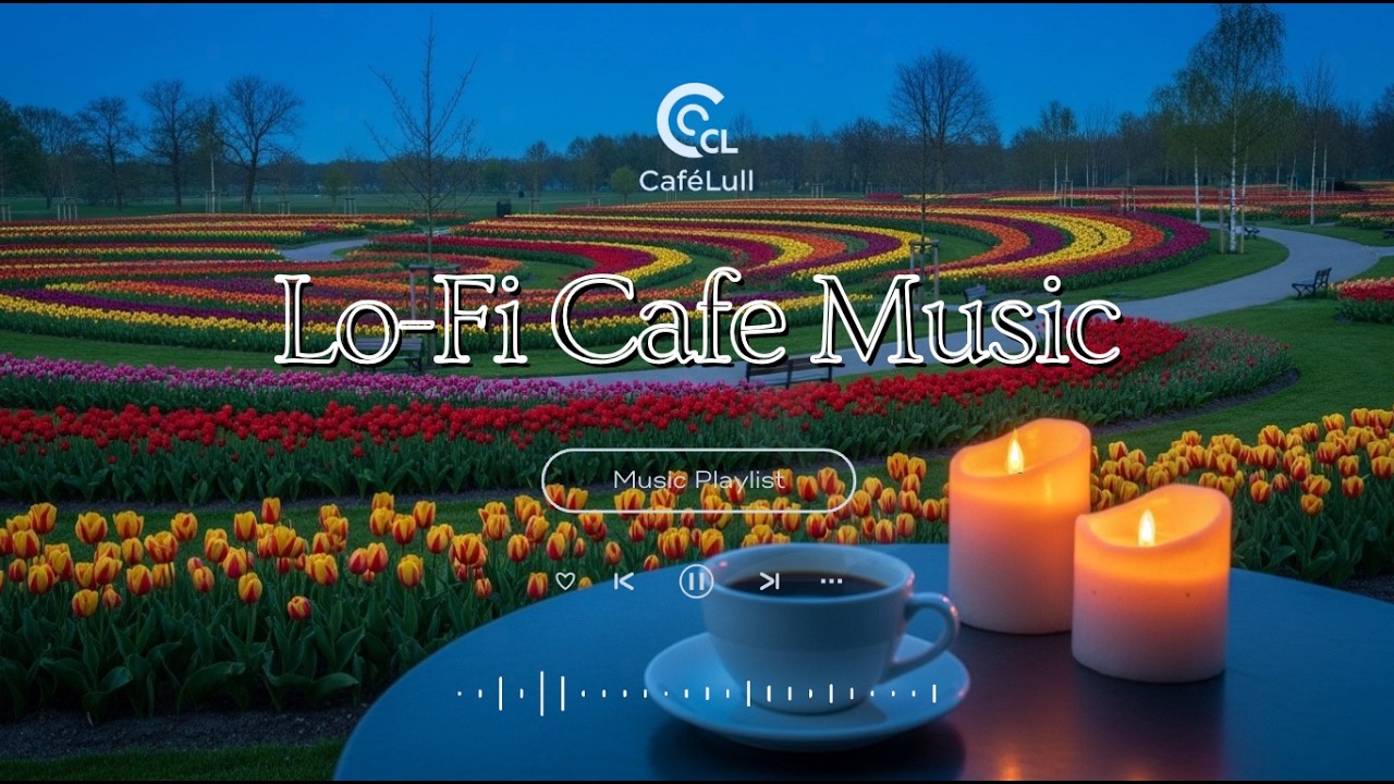 Blue Hour Tulip Café Ambience | Lofi Chill Music for Deep Focus and Relaxation