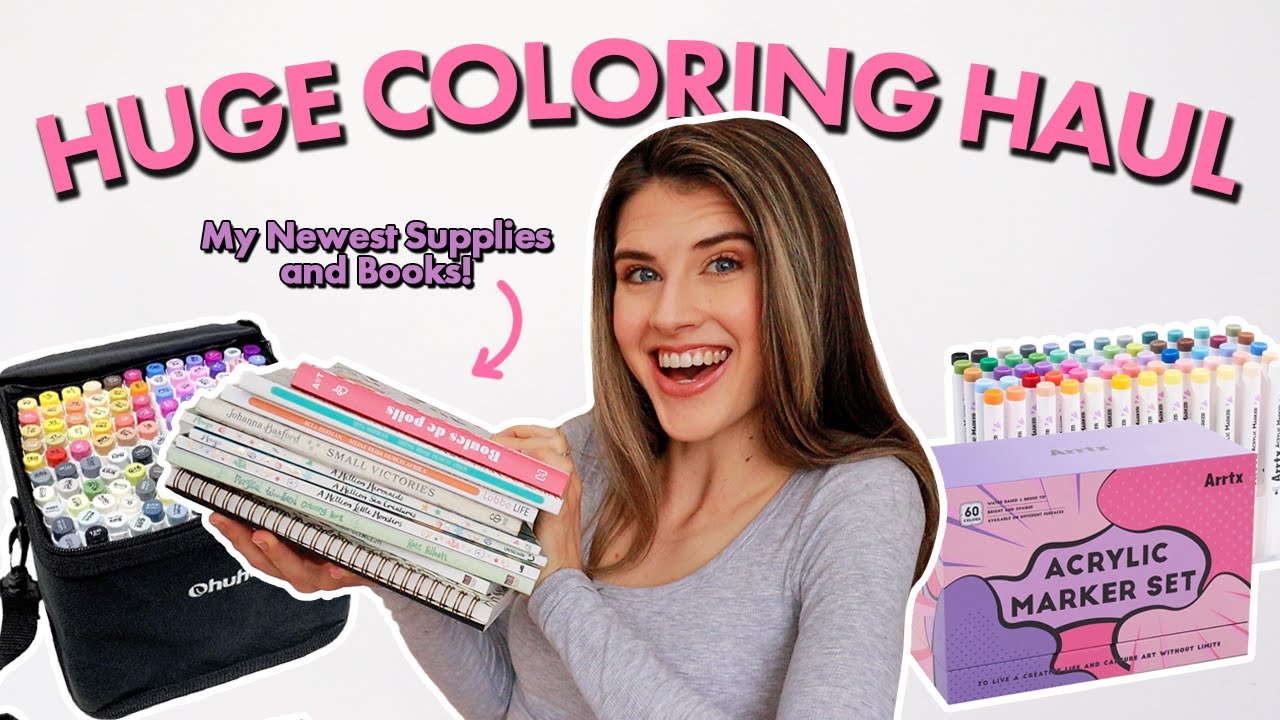 HUGE ADULT COLORING HAUL: My NEW Coloring Book & Supply Favorites! 💖🌈