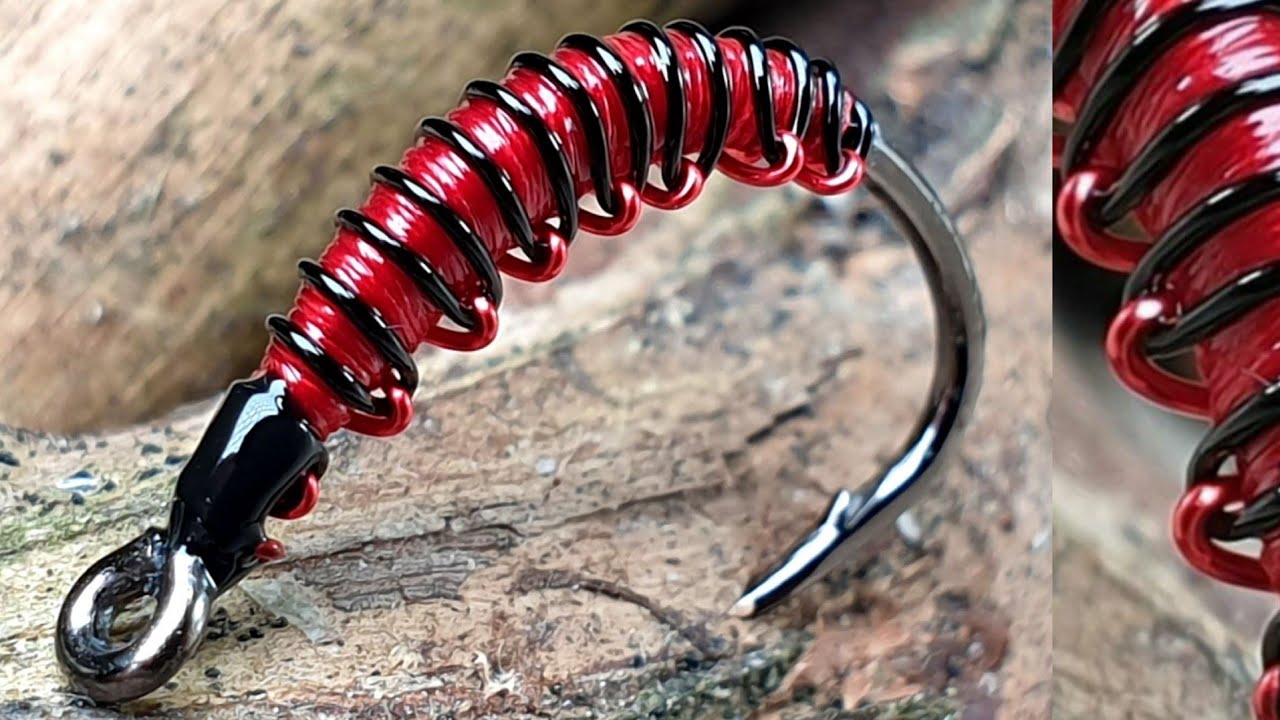 Fly Tying a Red & Black Woven Wire Worm