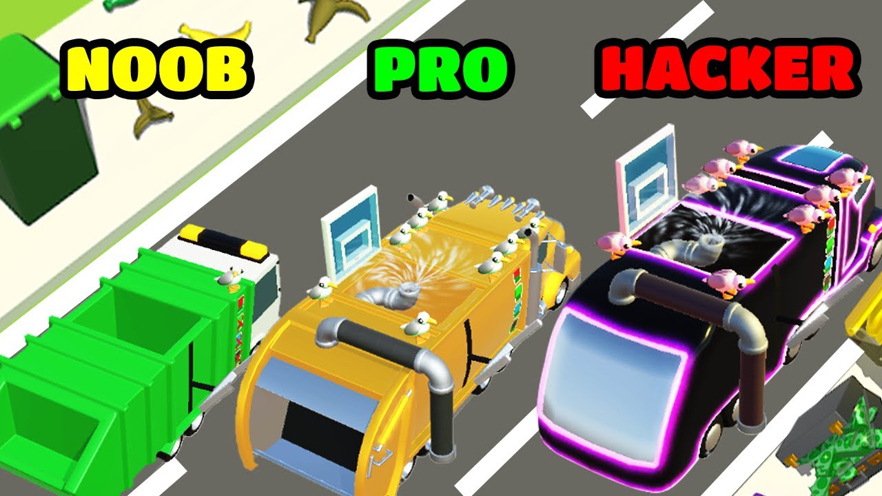 Garbage Truck 3D!!! Gameplay - NOOB vs PRO vs HACKER (iOS/Android)