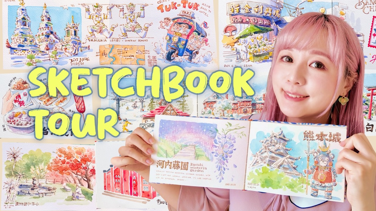 Travel Sketchbook Tour 🎨 Painting 5 countries & 25 cities in a year