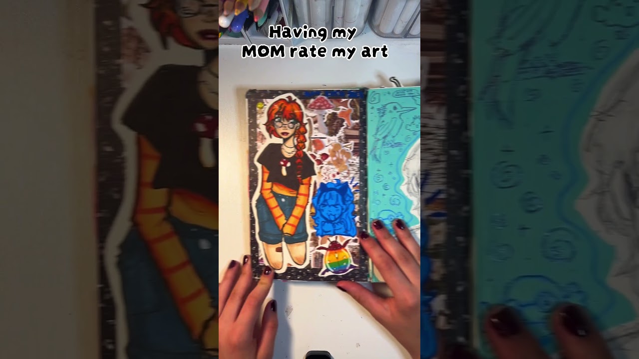 My mom rates my art #mymomratesmyart #art #sketchbook #viral #fyp #creative #trend