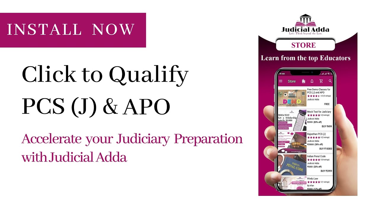 Install Judiciary App | Click to Qualify PCS J | Judicial Adda