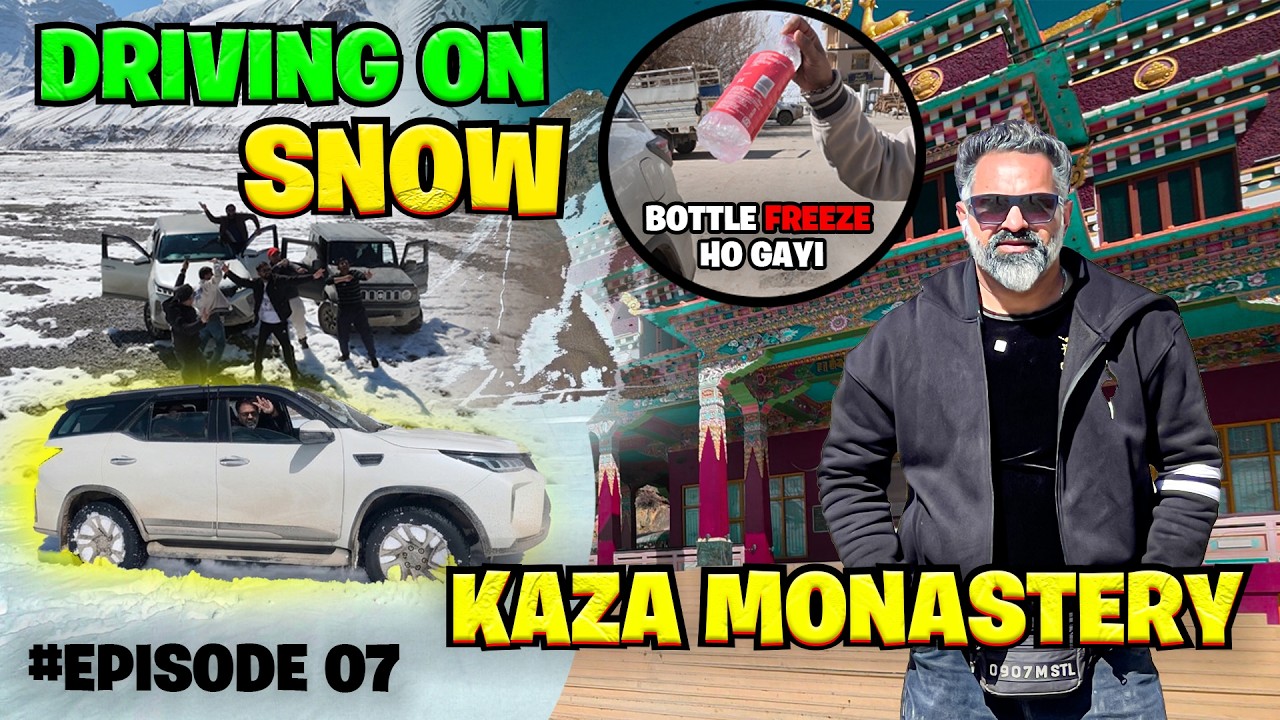 Driving on Snow in Spiti Valley | Kaza Monastery Winter Vlog
