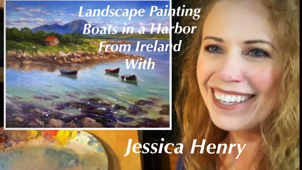 Landscape Painting Boats in the Harbor: with Jessica Henry