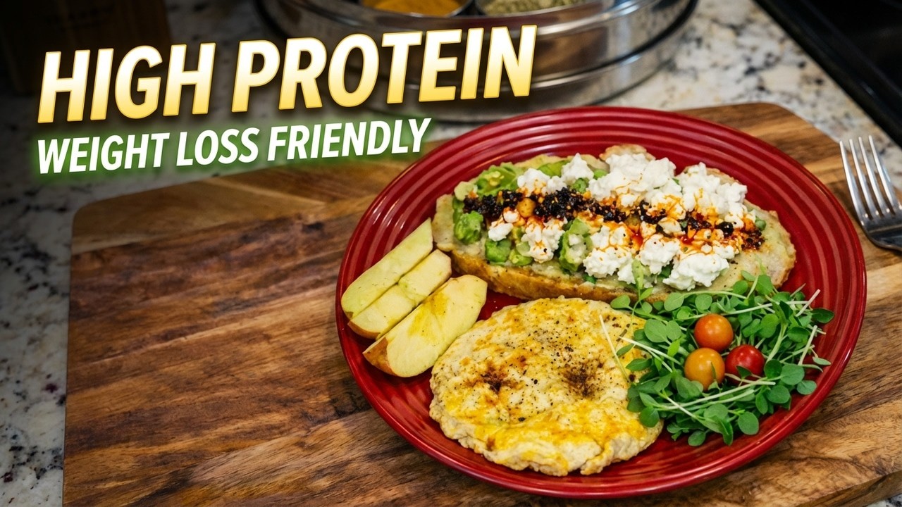 High Protein Avocado Omelette Toast | Day 8 Healthy Breakfast Series