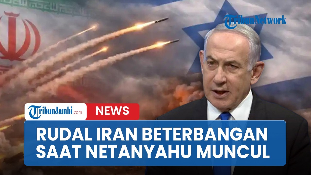 Rudal Iran Beterbangan di Langit Israel Saat Netanyahu Muncul