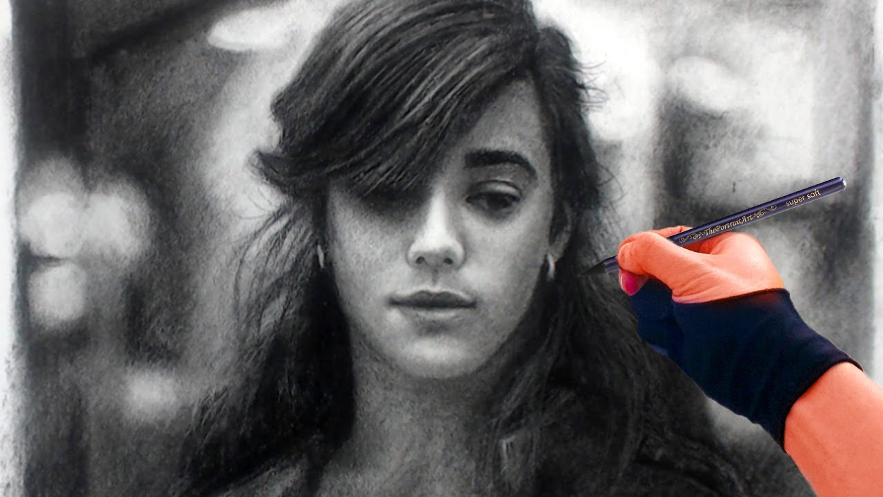 Charcoal Portrait Drawing - FREE Art Tutorials (link in desc)
