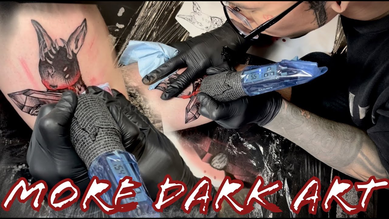 Tattooing Dark Bunny (Real Time) Relaxing Tattoo Video