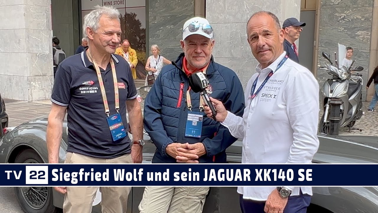 Mille Miglia 2023: Siegfried Wolf und sein JAGUAR XK140 SE OTS Roadster von 1956
