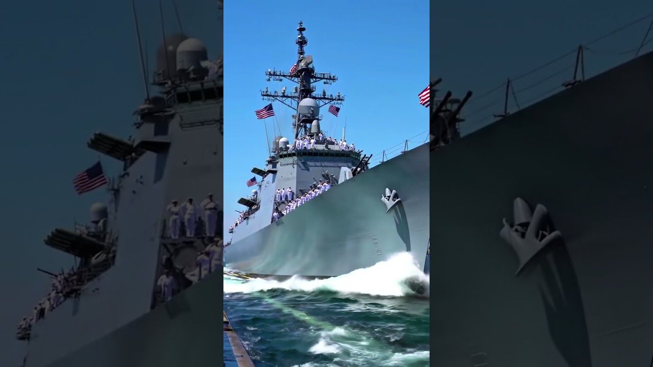 Spectacular US Navy Destroyer Launch | Arleigh Burke-Class DDG-91 Hits the Sea