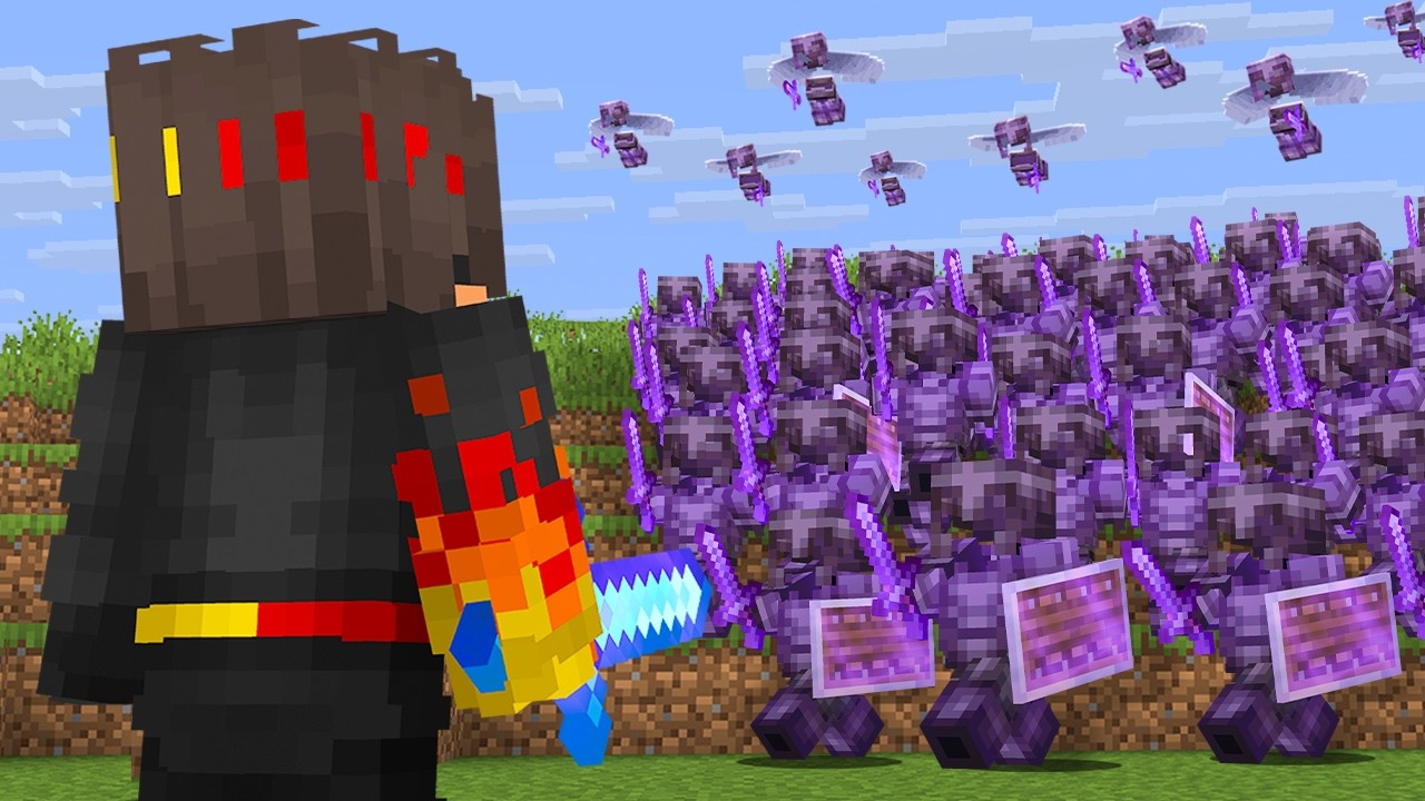 Игрок-одиночка против 100 охотников из Minecraft