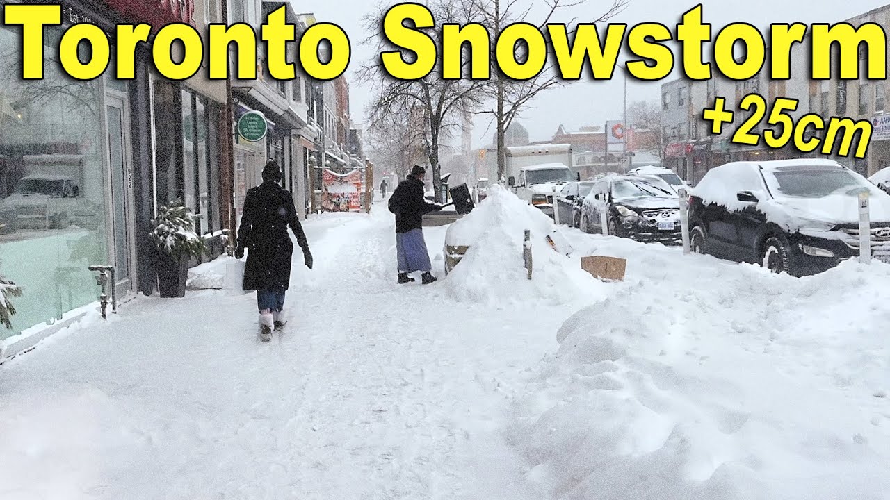 Toronto's BIGGEST Snowstorm of the Year - Walk on the Danforth