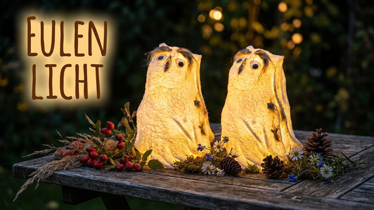 DIY/ zauberhafte   XXL EULEN DEKO Lampe HEDWIG aus Fleecedecken  einfach SELBER MACHEN :)) Teil 2